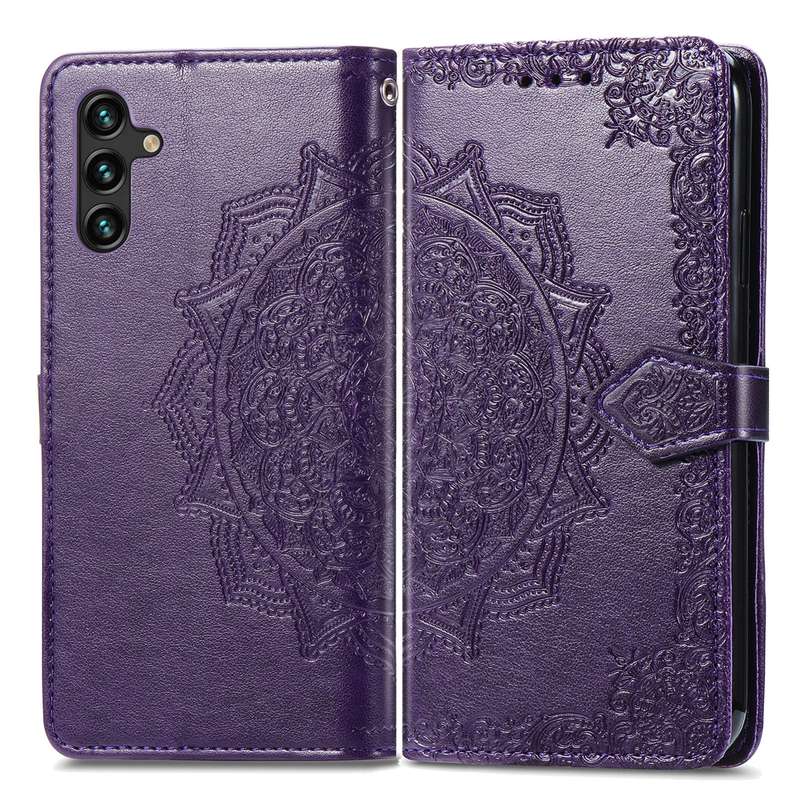 For Samsung Galaxy A13 5G Mandala Flower Embossed Horizontal Flip Leather Case with Holder & Card Sl