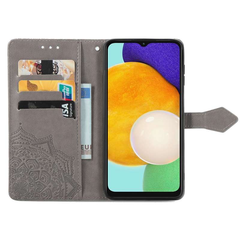 For Samsung Galaxy A13 5G Mandala Flower Embossed Horizontal Flip Leather Case with Holder & Card Sl