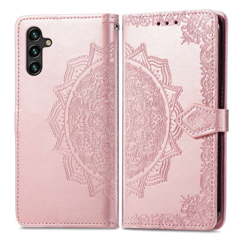 For Samsung Galaxy A13 5G Mandala Flower Embossed Horizontal Flip Leather Case with Holder & Card Sl