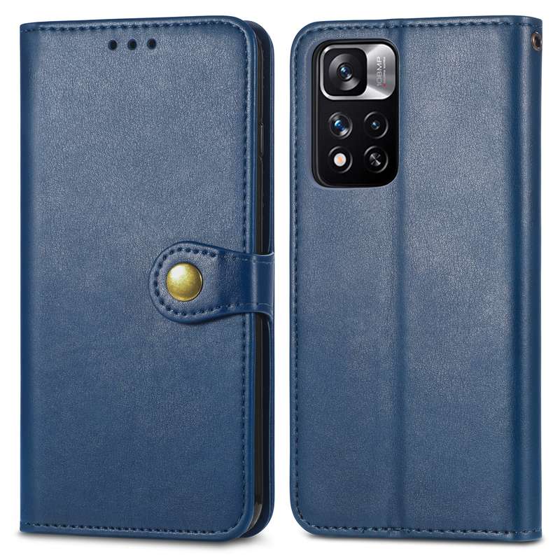 For Xiaomi Redmi Note 11 Pro / 11 Pro+ Retro Solid Color Buckle Leather Phone Case(Green)