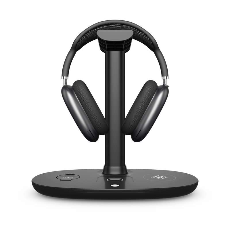 B-15A 4 in 1 Headset Holder Wireless Charger for Smart Phone & iWatch & Airpods