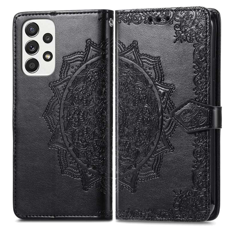 For Samsung Galaxy A33 5G Mandala Flower Embossed Leather Case(Rose Gold)