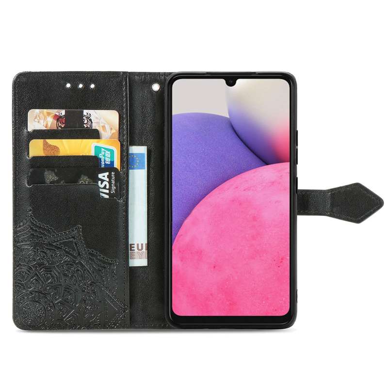 For Samsung Galaxy A33 5G Mandala Flower Embossed Leather Case(Rose Gold)