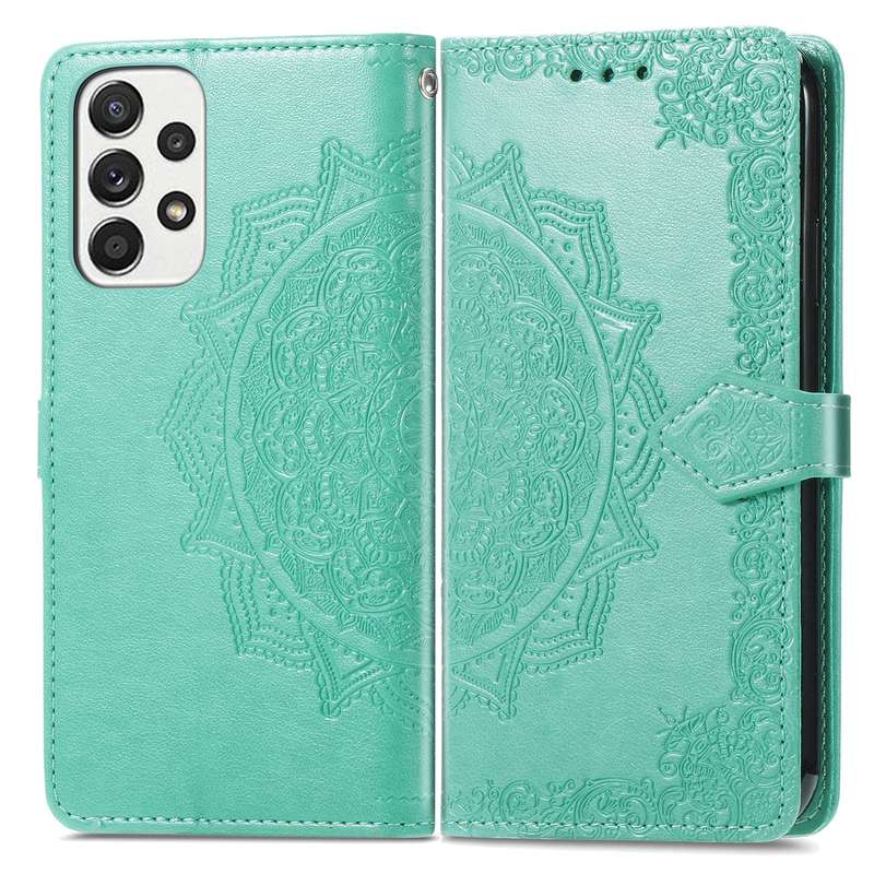 For Samsung Galaxy A33 5G Mandala Flower Embossed Leather Case(Rose Gold)