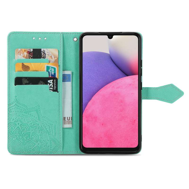For Samsung Galaxy A33 5G Mandala Flower Embossed Leather Case(Rose Gold)
