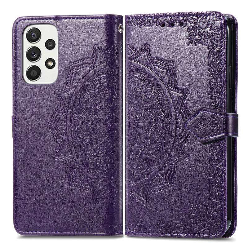 For Samsung Galaxy A33 5G Mandala Flower Embossed Leather Case(Rose Gold)