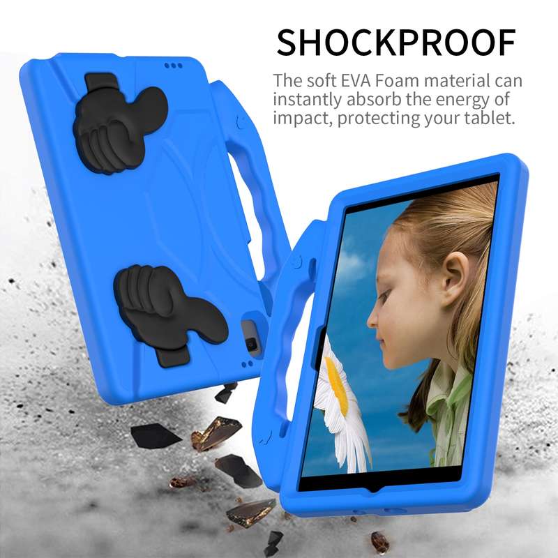 For Samsung Galaxy Tab A8 10.5 2021 X200 / X205 Thumb Bracket EVA Shockproof Tablet Case(Purple)