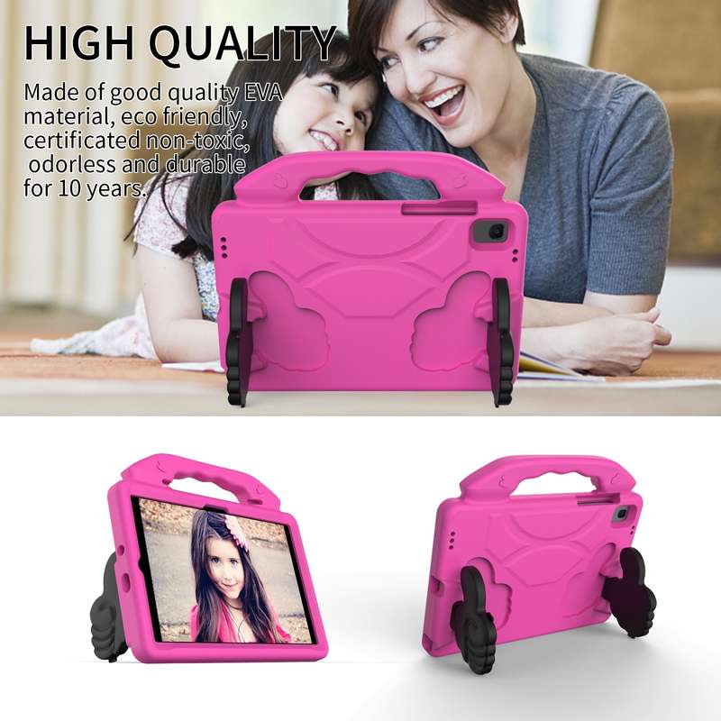 For Samsung Galaxy Tab A8 10.5 2021 X200 / X205 Thumb Bracket EVA Shockproof Tablet Case(Purple)