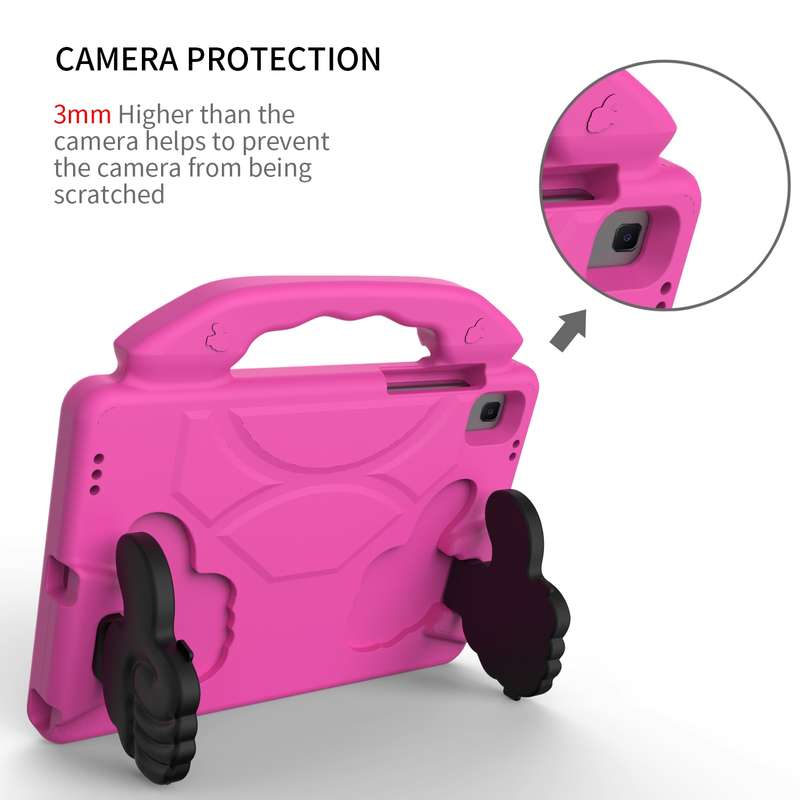 For Samsung Galaxy Tab A8 10.5 2021 X200 / X205 Thumb Bracket EVA Shockproof Tablet Case(Purple)