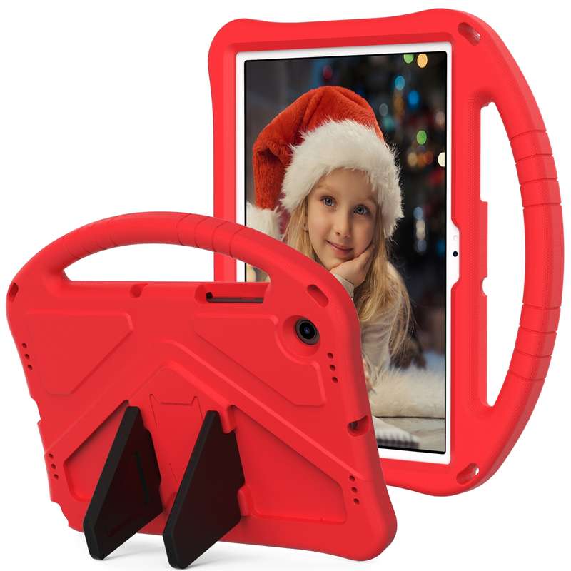 For Samsung Galaxy Tab A8 10.5 2021 X200 / X205 EVA Shockproof Tablet Case with Holder(RoseRed)