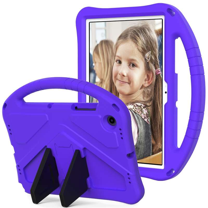 For Samsung Galaxy Tab A8 10.5 2021 X200 / X205 EVA Shockproof Tablet Case with Holder(RoseRed)