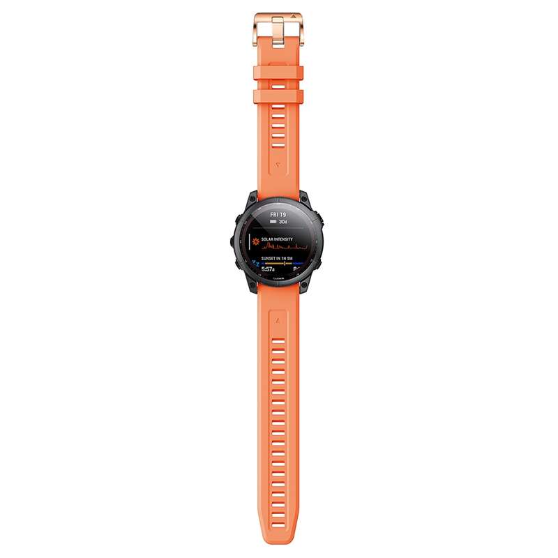 For Garmin Fenix 6S 20mm Rose Gold Buckle Silicone Watch Band(Dark blue)