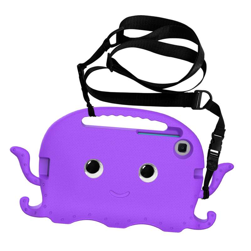 For Samsung Galaxy Tab A7 Lite 8.7 T220 / T225 Octopus EVA + PC Tablet Case with Strap(Glacial Green