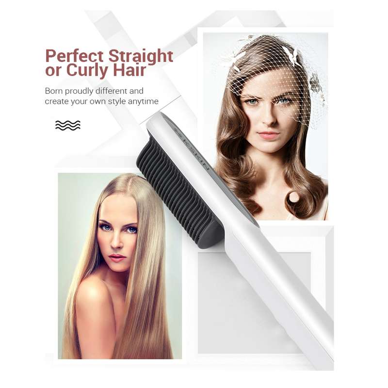 K-SKIN KD380 Hair Straightener Electric Straight Hair Curler Comb Brush PTC Heating Ceramic Straight
