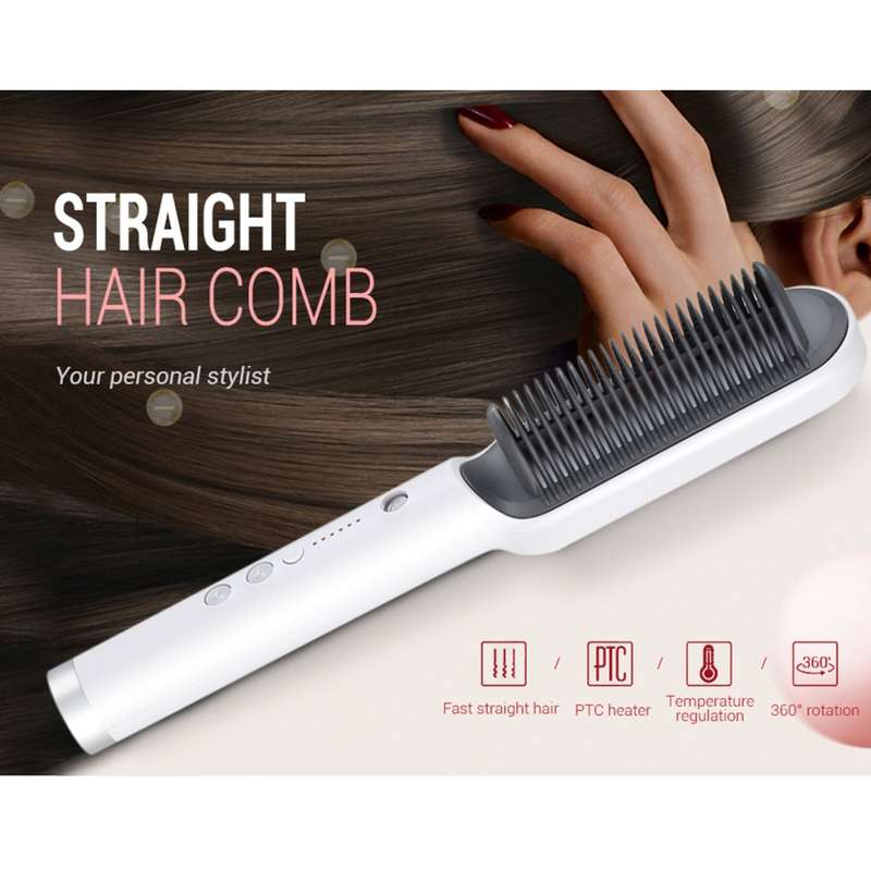 K-SKIN KD380 Hair Straightener Electric Straight Hair Curler Comb Brush PTC Heating Ceramic Straight