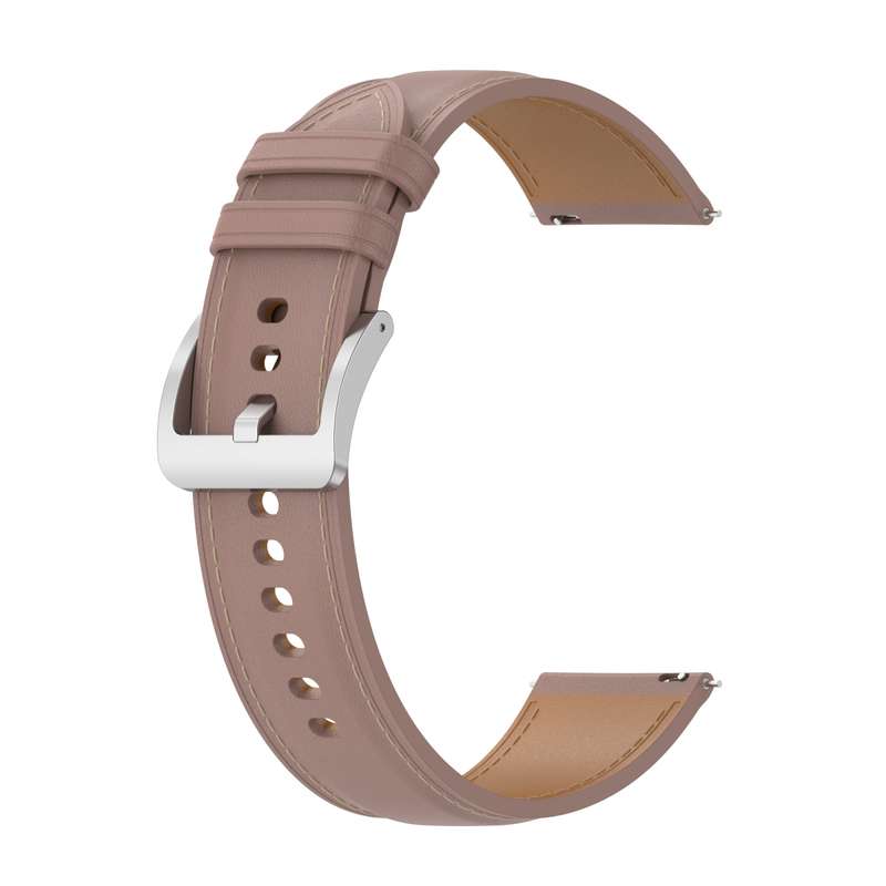 For Garmin Vivomove Sport Embossed Genuine Leather Watch Band(Dark Brown)
