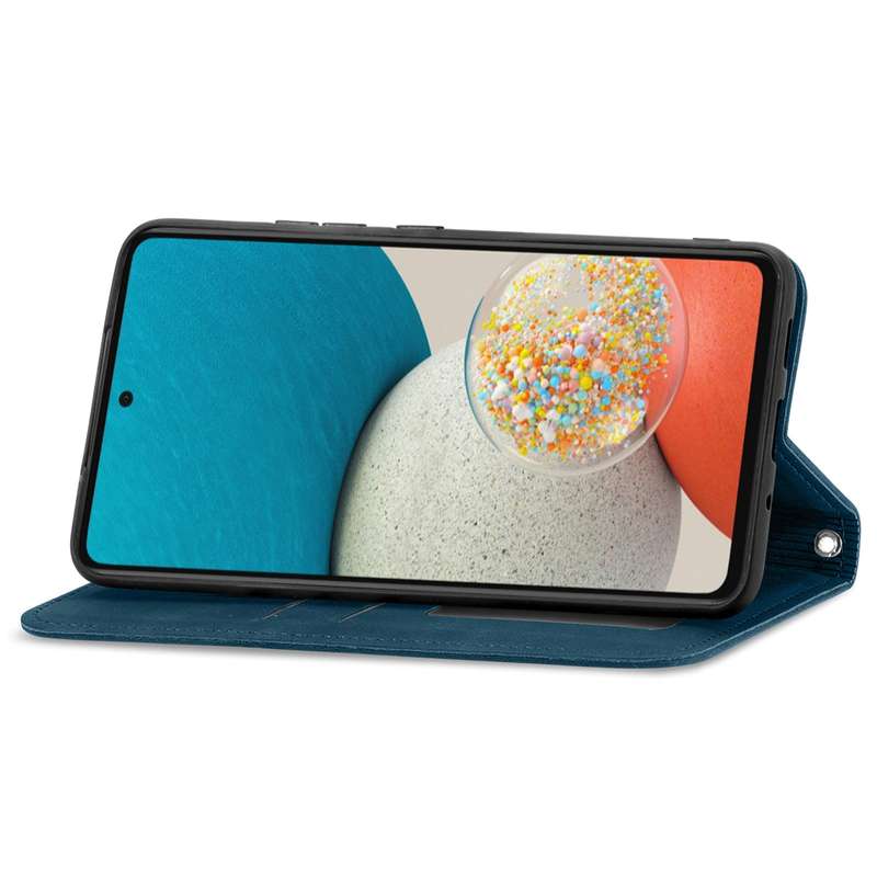For Samsung Galaxy A73 5G Retro Skin Feel Magnetic Horizontal Flip Leather Phone Case(Gray)