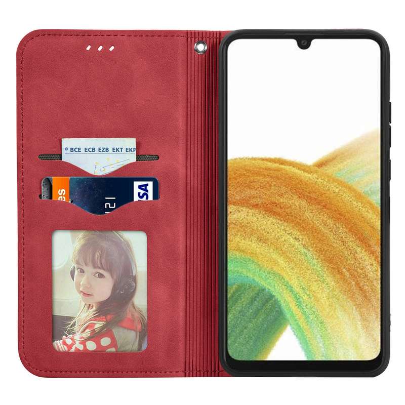 For Samsung Galaxy A13 4G Retro Skin Feel Magnetic Horizontal Flip Leather Phone Case(Brown)