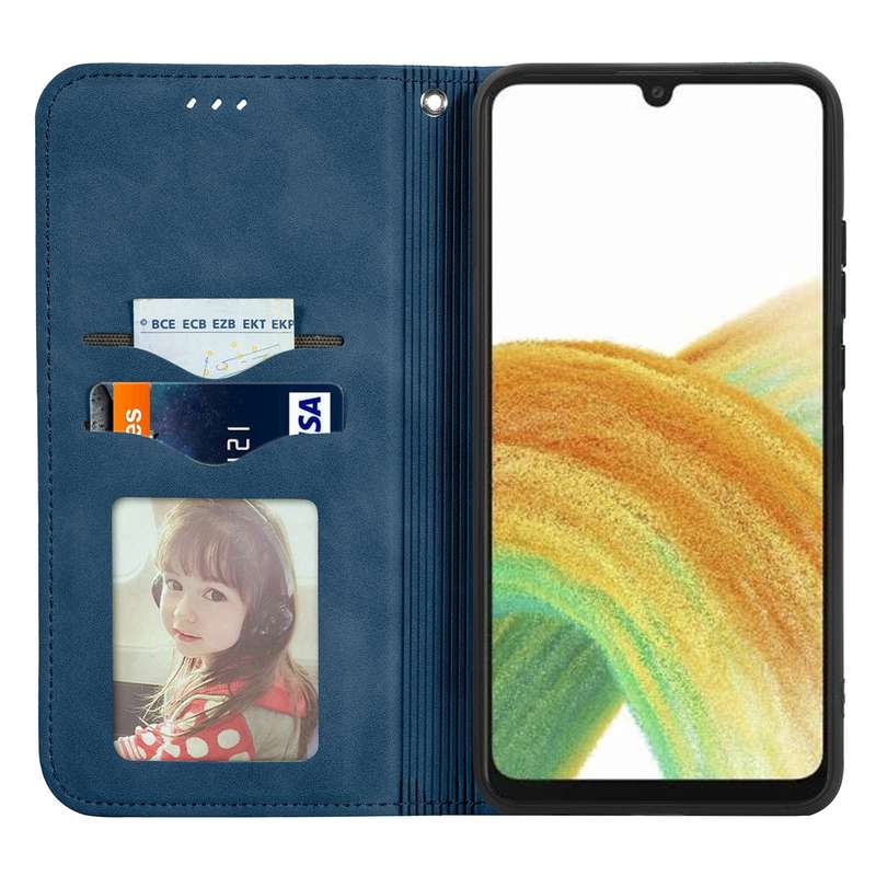 For Samsung Galaxy A13 4G Retro Skin Feel Magnetic Horizontal Flip Leather Phone Case(Brown)
