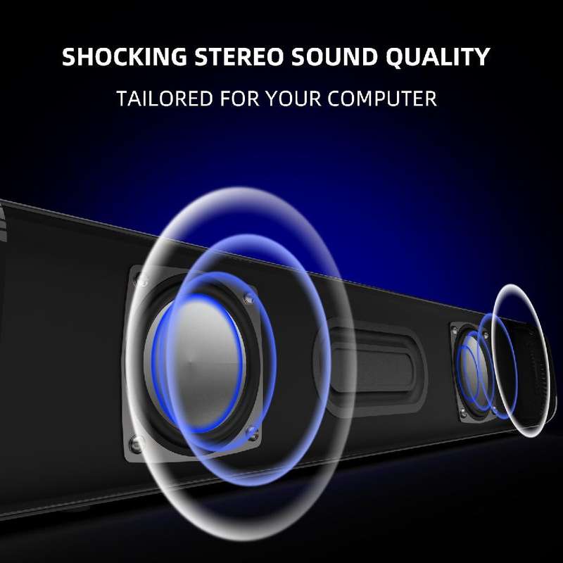 Q9 10W USB Soundbar Home Theater PC Surround Sound Box Wired Computer Speaker with RGB Light