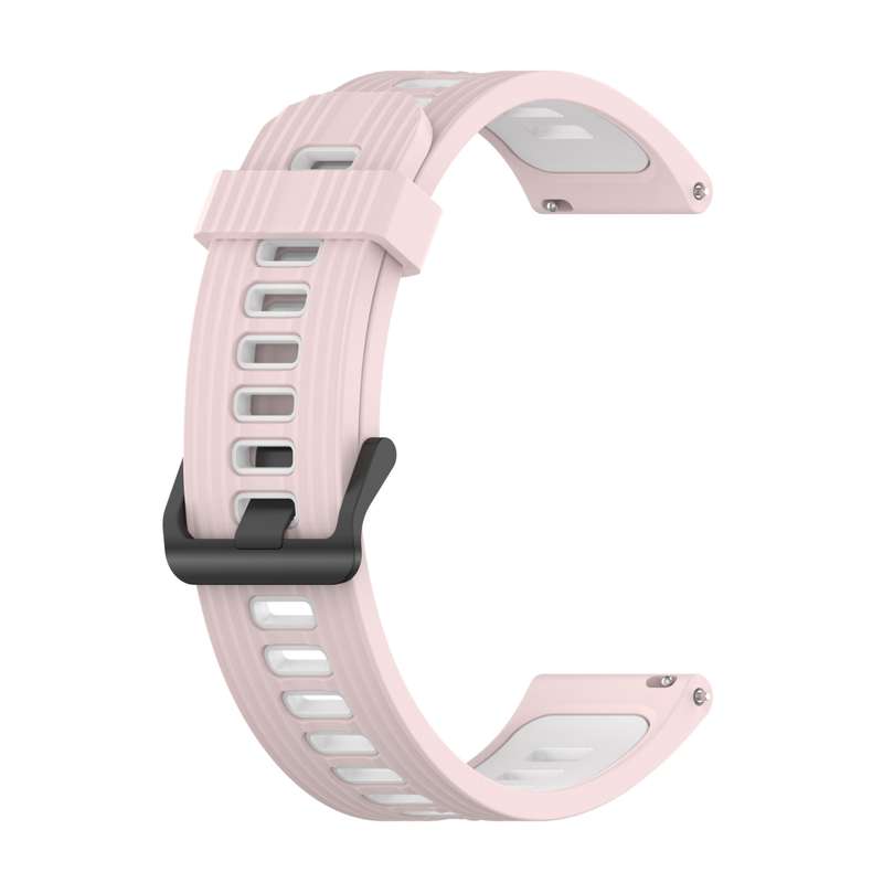 For Garmin Forerunner 245 20mm Vertical Pattern Two-Color Silicone Watch Band(Olive Green + Black)