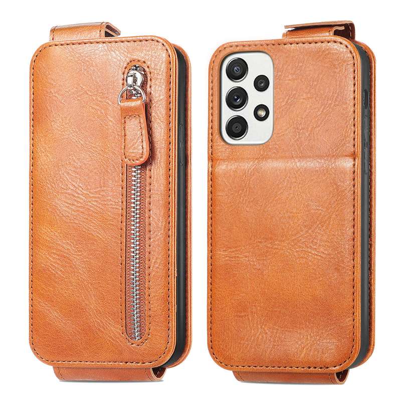 For Samsung Galaxy A73 5G Zipper Wallet Vertical Flip Leather Phone Case(Black)