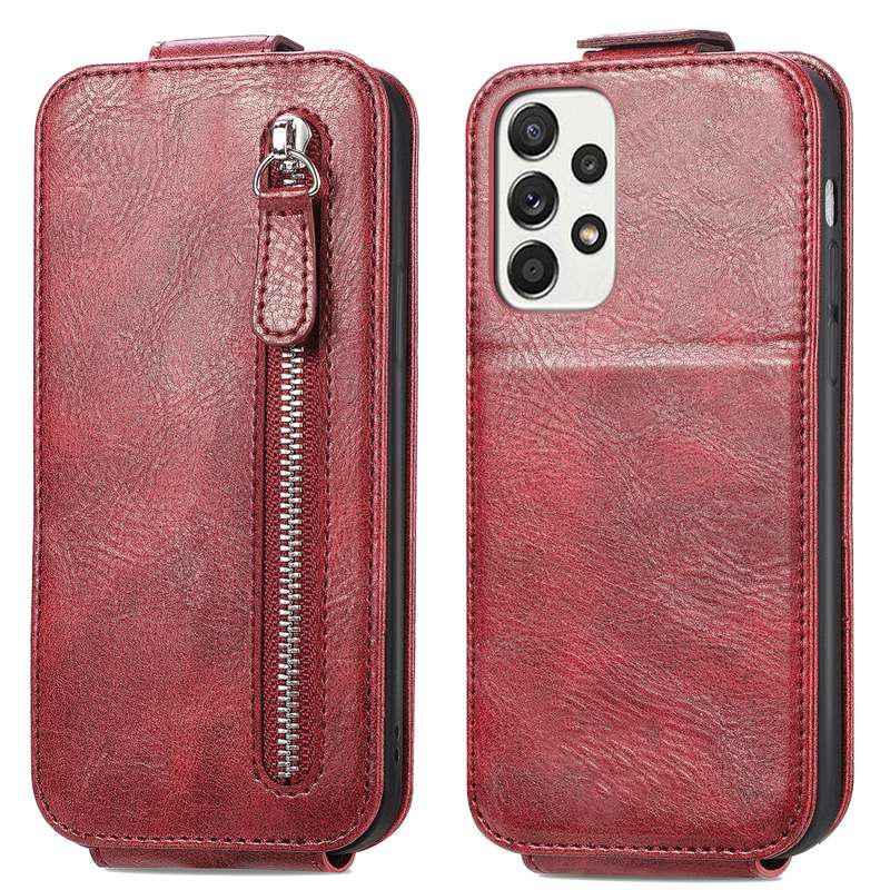 For Samsung Galaxy A73 5G Zipper Wallet Vertical Flip Leather Phone Case(Black)