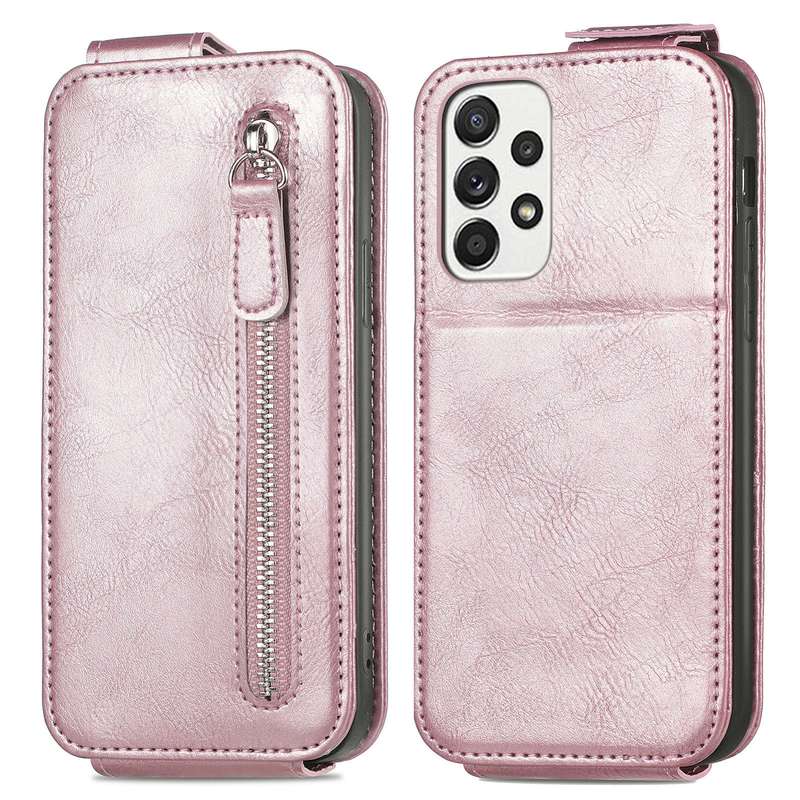 For Samsung Galaxy A73 5G Zipper Wallet Vertical Flip Leather Phone Case(Black)