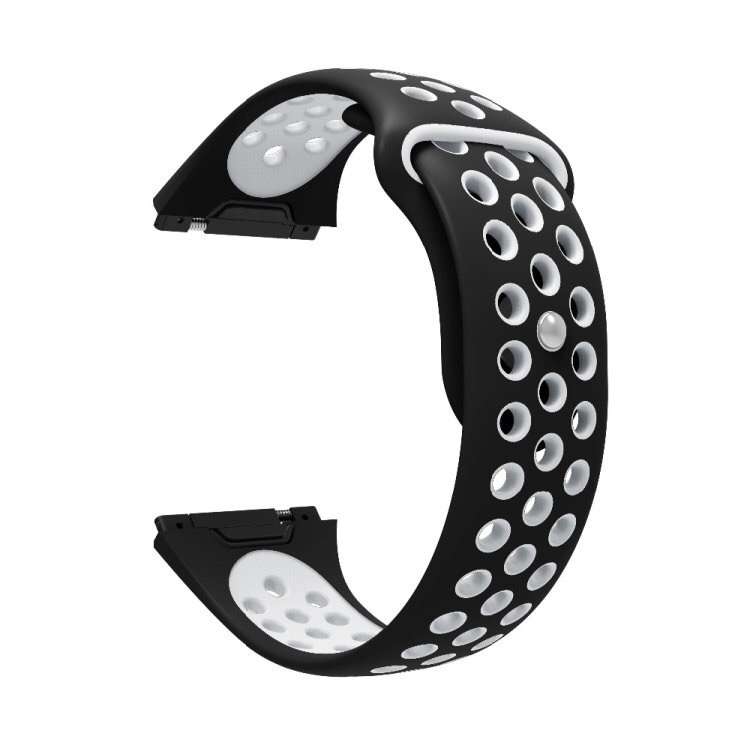 For Fitbit Ionic Breathable Two-tone Silicone Watch Band(Black Grey)