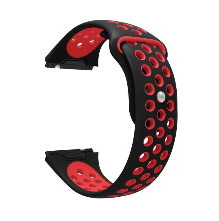 For Fitbit Ionic Breathable Two-tone Silicone Watch Band(Black Grey)
