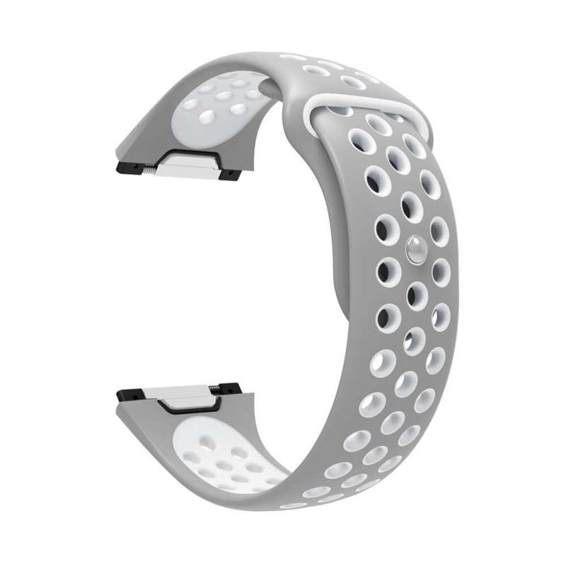 For Fitbit Ionic Breathable Two-tone Silicone Watch Band(Black Grey)