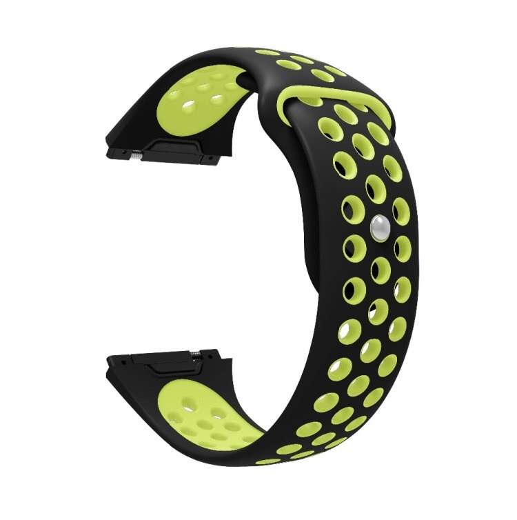 For Fitbit Ionic Breathable Two-tone Silicone Watch Band(Black Grey)