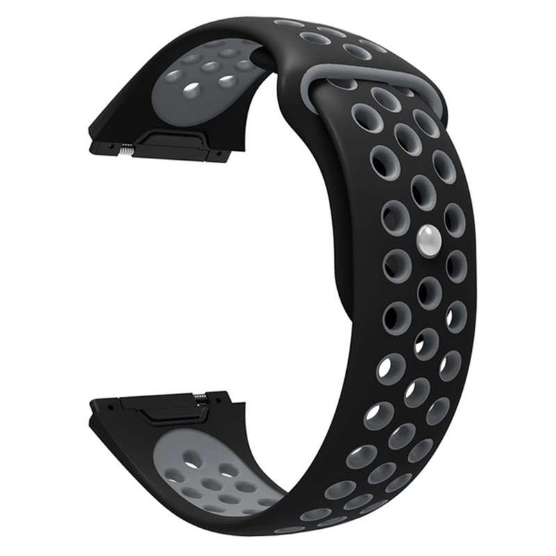 For Fitbit Ionic Breathable Two-tone Silicone Watch Band(Black Grey)