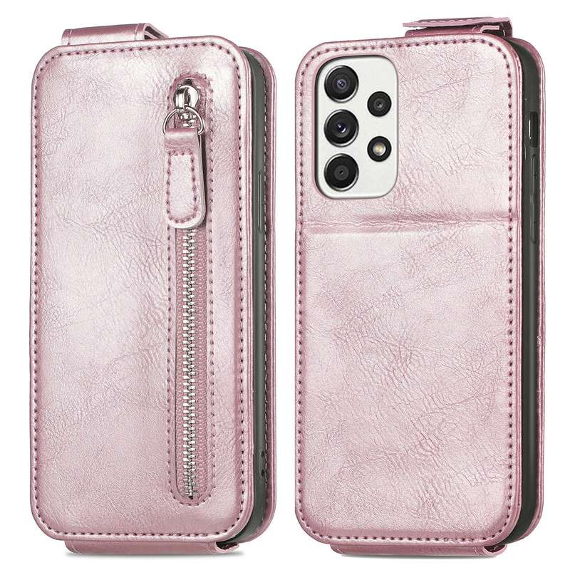 For Samsung Galaxy A33 5G Zipper Wallet Vertical Flip Leather Phone Case(Pink)