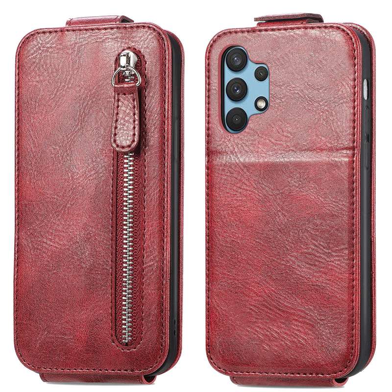 For Samsung Galaxy A32 4G Zipper Wallet Vertical Flip Leather Phone Case(Black)