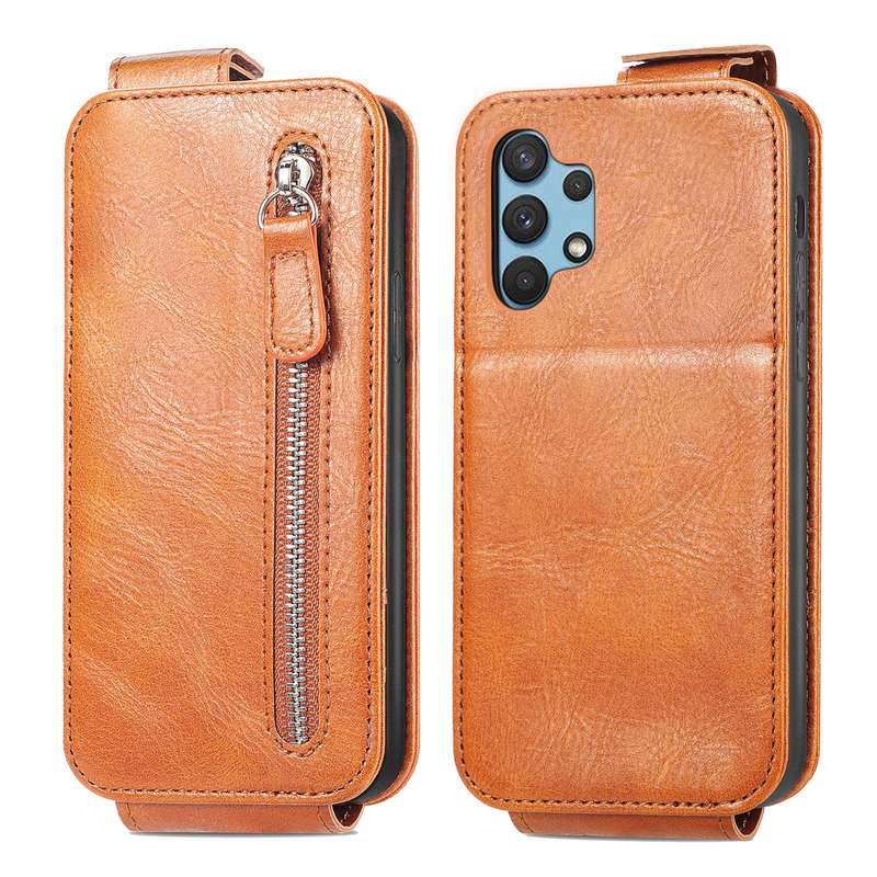 For Samsung Galaxy A32 4G Zipper Wallet Vertical Flip Leather Phone Case(Black)