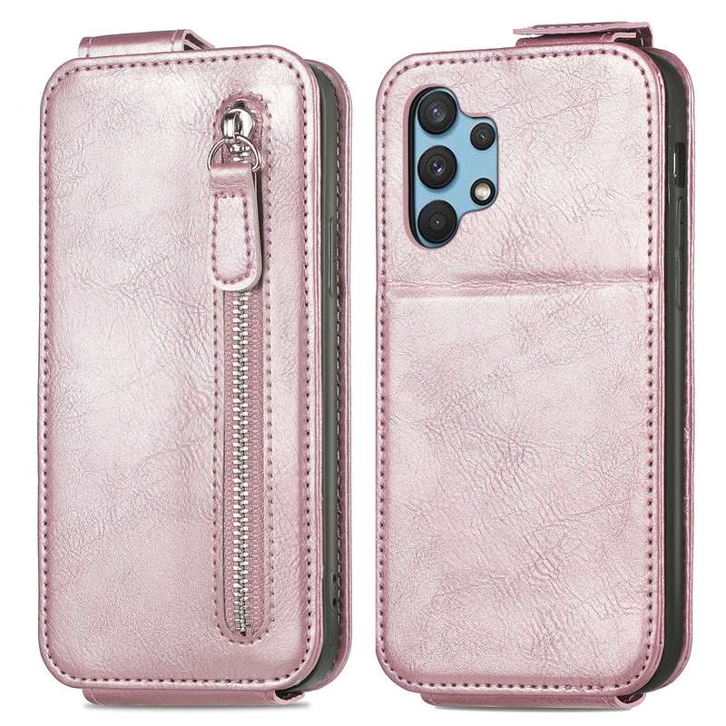 For Samsung Galaxy A32 4G Zipper Wallet Vertical Flip Leather Phone Case(Black)