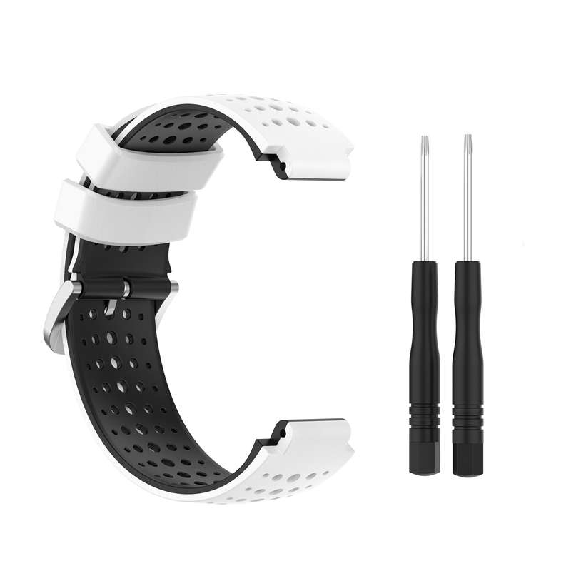 For Garmin Forerunner 235 Silicone Sports Two-Color Watch Band(Amygreen+Black)