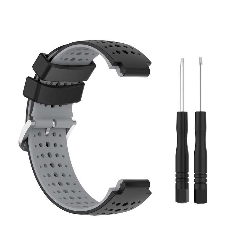 For Garmin Forerunner 235 Silicone Sports Two-Color Watch Band(Amygreen+Black)