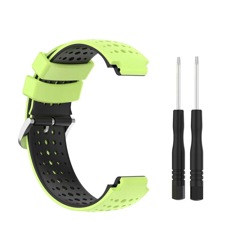 For Garmin Forerunner 235 Silicone Sports Two-Color Watch Band(Amygreen+Black)