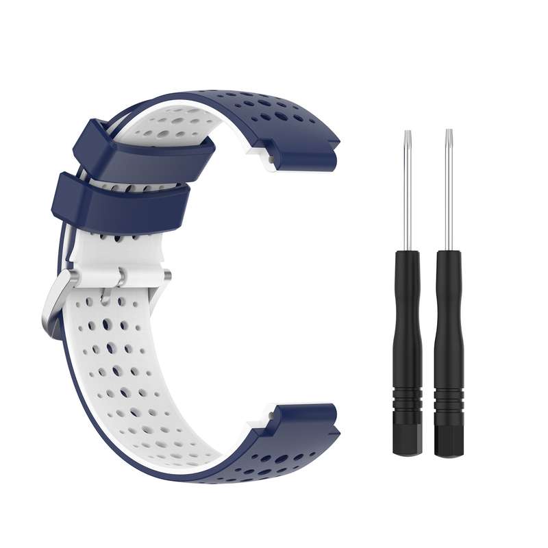 For Garmin Forerunner 235 Silicone Sports Two-Color Watch Band(Amygreen+Black)