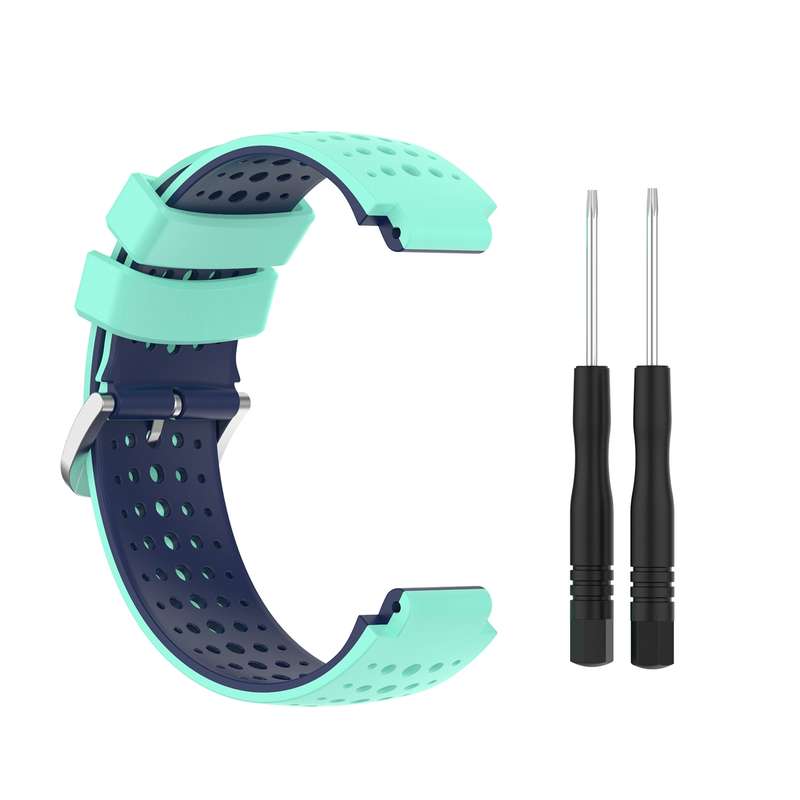 For Garmin Forerunner 235 Silicone Sports Two-Color Watch Band(Amygreen+Black)