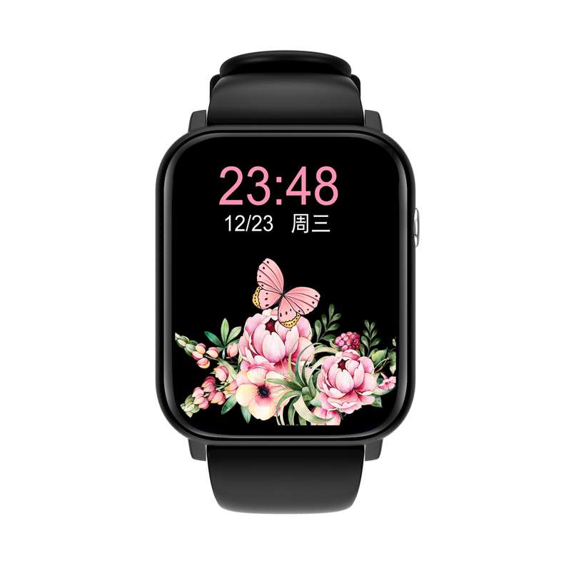 Q28 1.8 inch Color Screen Smart Watch,Support Heart Rate Monitoring / Blood Pressure Monitoring(Blac