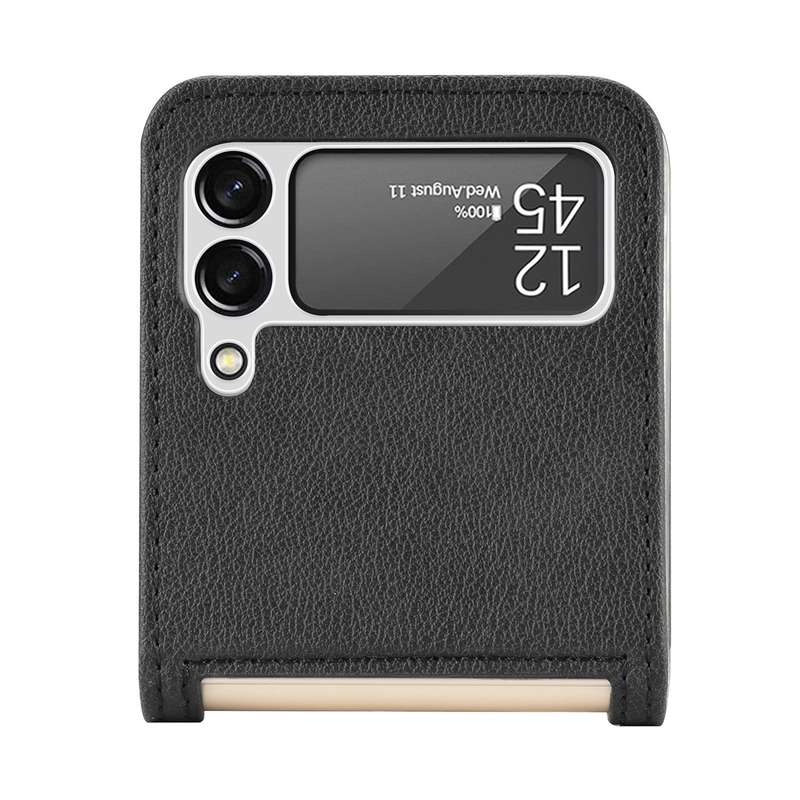 For Samsung Galaxy Z Flip 4 5G Folding Litchi Texture Card Wallet Phone Case(Brown)