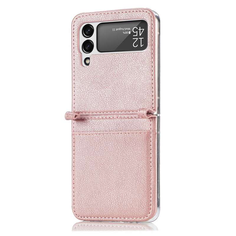 For Samsung Galaxy Z Flip 4 5G Folding Litchi Texture Card Wallet Phone Case(Brown)