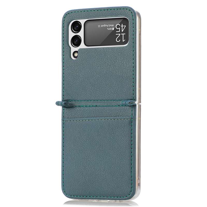 For Samsung Galaxy Z Flip 4 5G Folding Litchi Texture Card Wallet Phone Case(Brown)