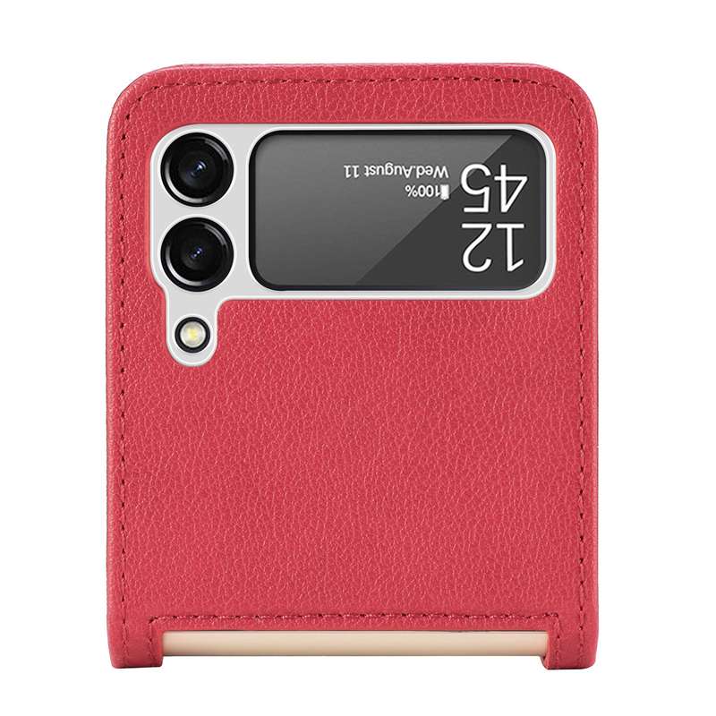 For Samsung Galaxy Z Flip 4 5G Folding Litchi Texture Card Wallet Phone Case(Brown)