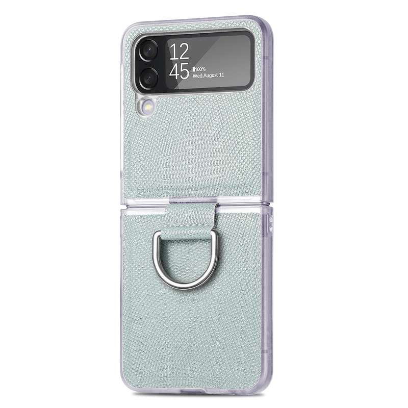 For Samsung Galaxy Z Flip4 Colorful Ring Hinged Folding Phone Case(Pink)
