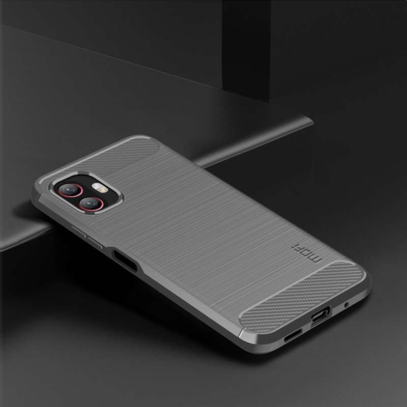 For Samsung Galaxy Xcover6 Pro / Xcover Pro 2 MOFI Gentleness Brushed Carbon Fiber Soft TPU Case(Bla