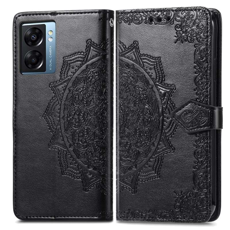 For OPPO A57 5G Mandala Flower Embossed Leather Phone Case(Purple)